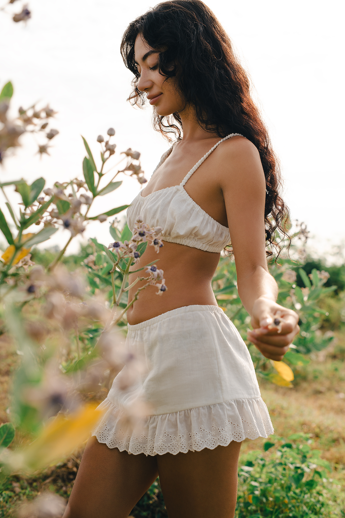 Lover's Lace Linen Skirt